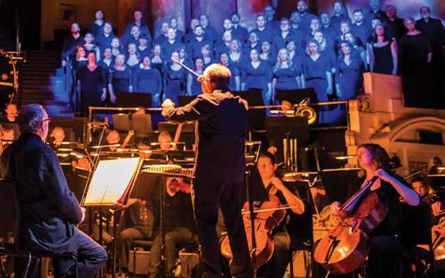 The Opera North orchestra performing Simon Boccanegra